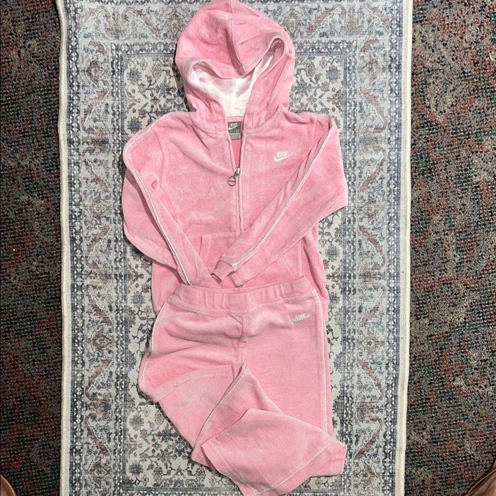 Nike Soft Pink Velour Set
